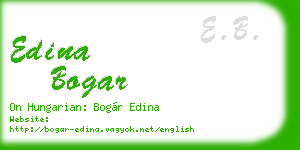 edina bogar business card