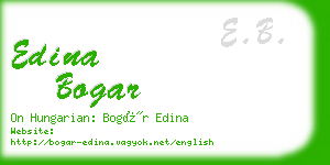 edina bogar business card